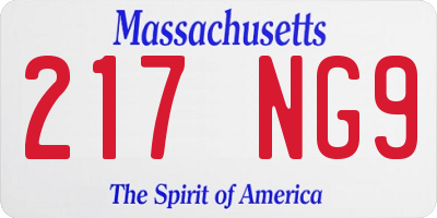 MA license plate 217NG9