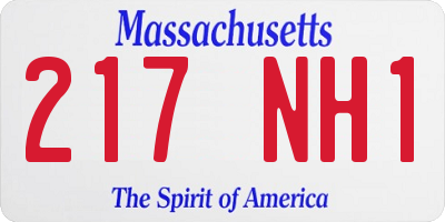 MA license plate 217NH1