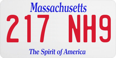 MA license plate 217NH9
