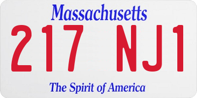 MA license plate 217NJ1