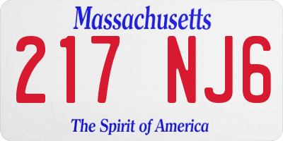 MA license plate 217NJ6