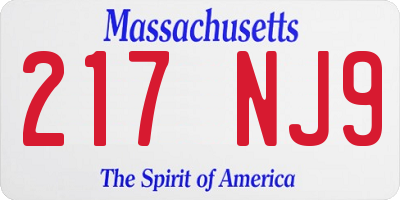 MA license plate 217NJ9