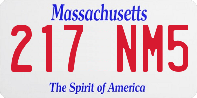 MA license plate 217NM5