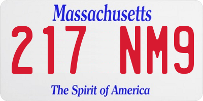 MA license plate 217NM9