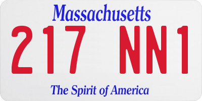 MA license plate 217NN1