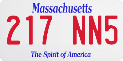 MA license plate 217NN5