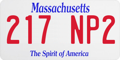 MA license plate 217NP2