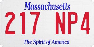 MA license plate 217NP4
