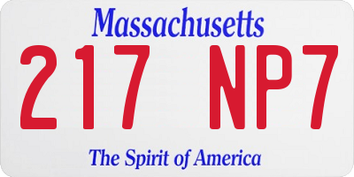 MA license plate 217NP7