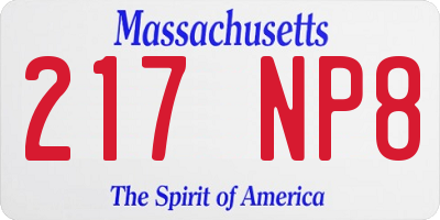 MA license plate 217NP8