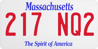 MA license plate 217NQ2