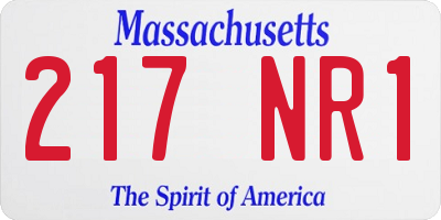 MA license plate 217NR1
