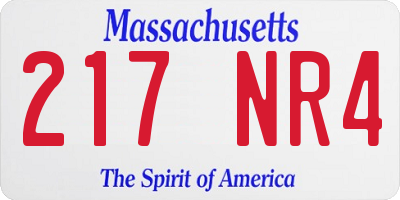 MA license plate 217NR4