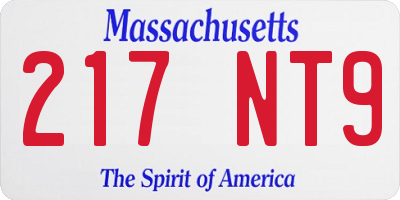 MA license plate 217NT9