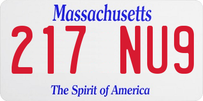MA license plate 217NU9