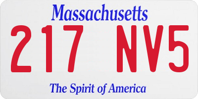MA license plate 217NV5