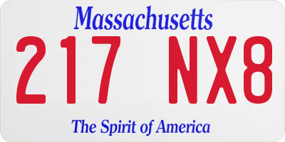 MA license plate 217NX8