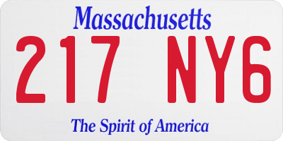 MA license plate 217NY6