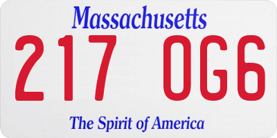 MA license plate 217OG6