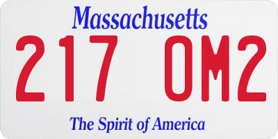 MA license plate 217OM2