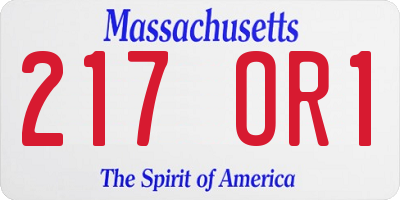 MA license plate 217OR1
