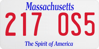 MA license plate 217OS5