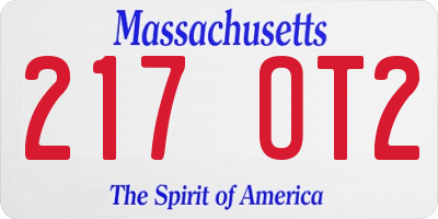 MA license plate 217OT2