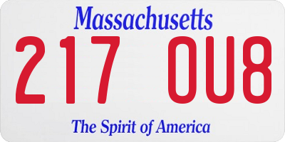 MA license plate 217OU8