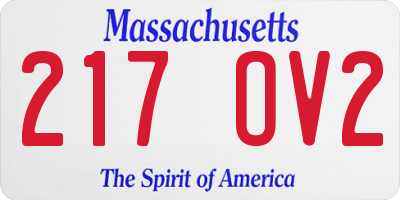 MA license plate 217OV2
