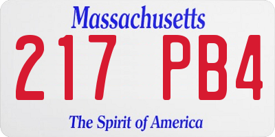 MA license plate 217PB4