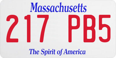 MA license plate 217PB5