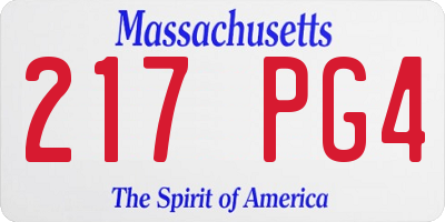 MA license plate 217PG4