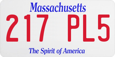 MA license plate 217PL5