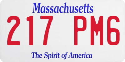 MA license plate 217PM6
