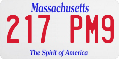 MA license plate 217PM9