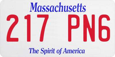 MA license plate 217PN6