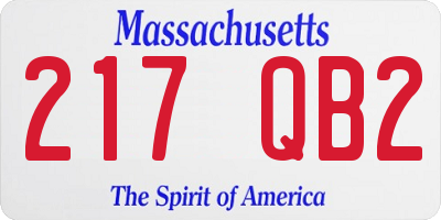 MA license plate 217QB2