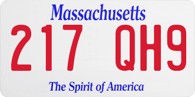 MA license plate 217QH9