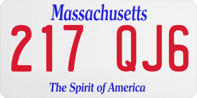 MA license plate 217QJ6