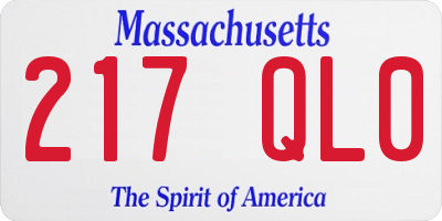 MA license plate 217QL0