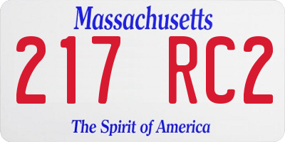 MA license plate 217RC2