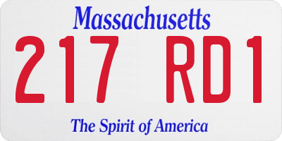 MA license plate 217RD1