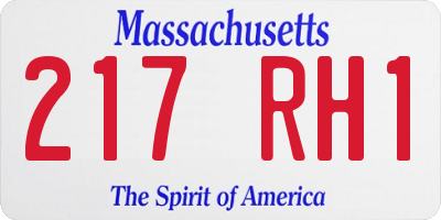 MA license plate 217RH1