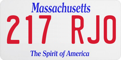 MA license plate 217RJ0