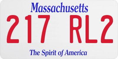 MA license plate 217RL2