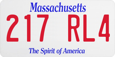 MA license plate 217RL4