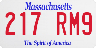 MA license plate 217RM9