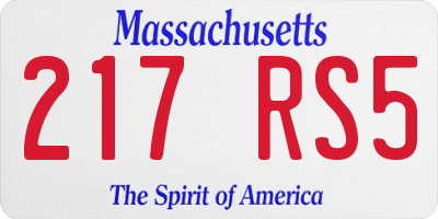 MA license plate 217RS5