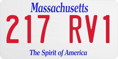 MA license plate 217RV1