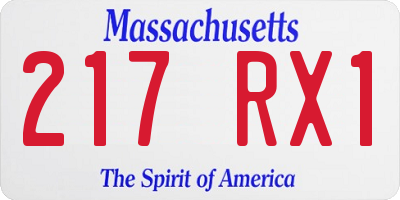 MA license plate 217RX1